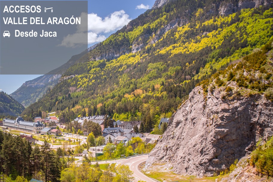 Accesos en el valle del Aragón desde Jaca