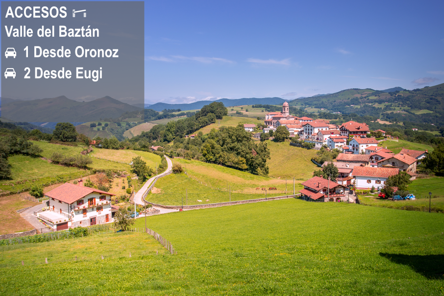 Accesos al valle de Baztán desde Elizondo y Eugui