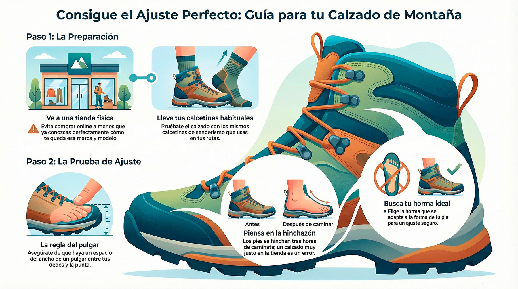 Ajuste perfecto del calzado de montaña