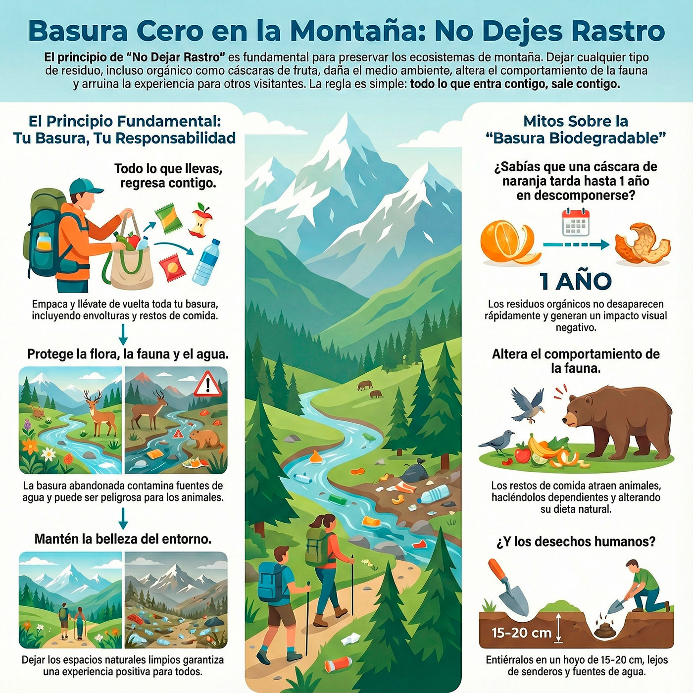 Como reciclar tu basura en la montaña