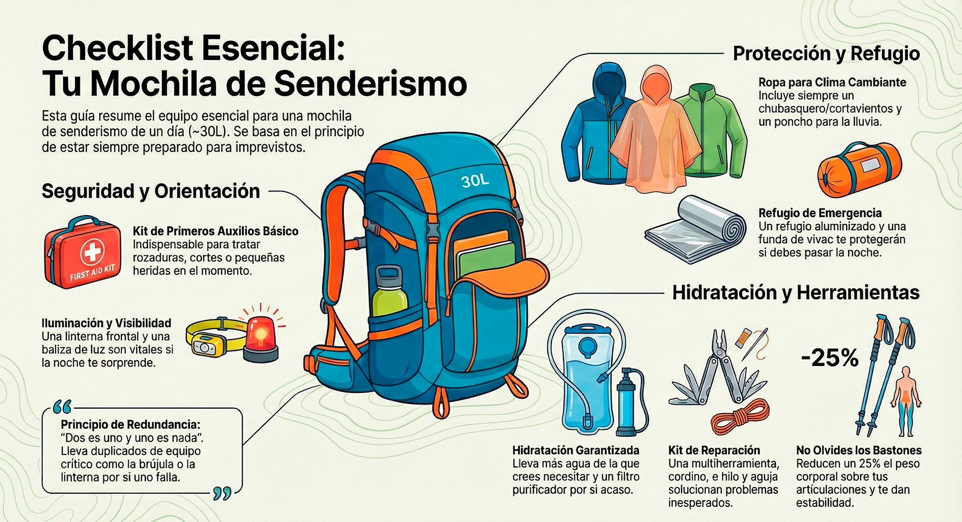 Equipamiento-mochila deun día