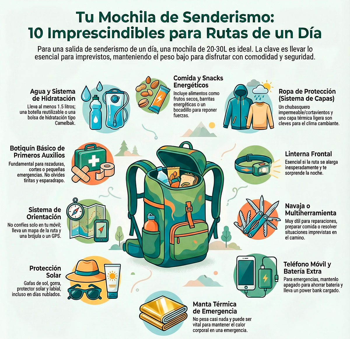 10 cosas que no pueden faltar en tu mochila de senderismo