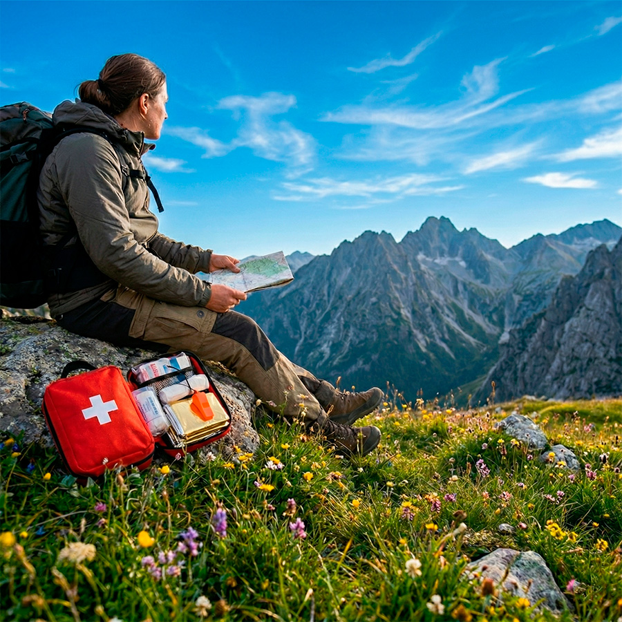 Botiquín de primeros auxilios para la montaña