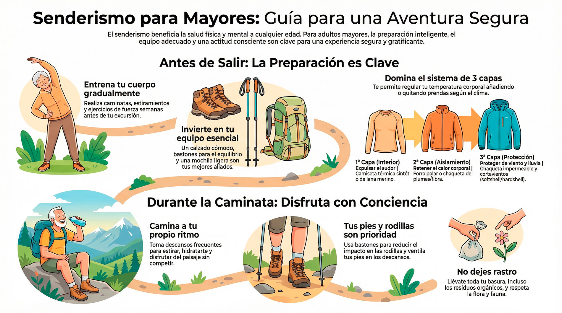 Conssejos iniciación senderismo mayores