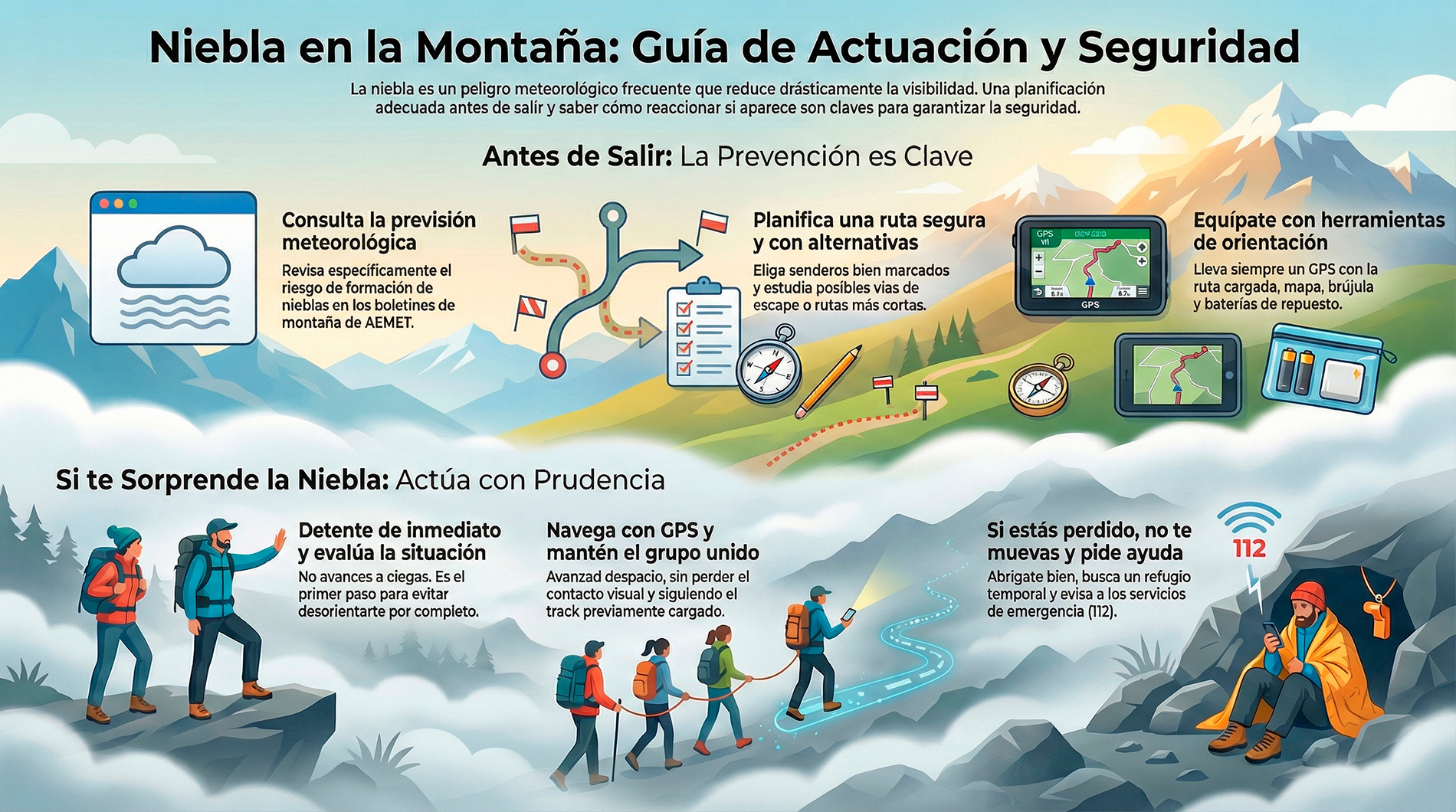 Rutas de senderismo con niebla
