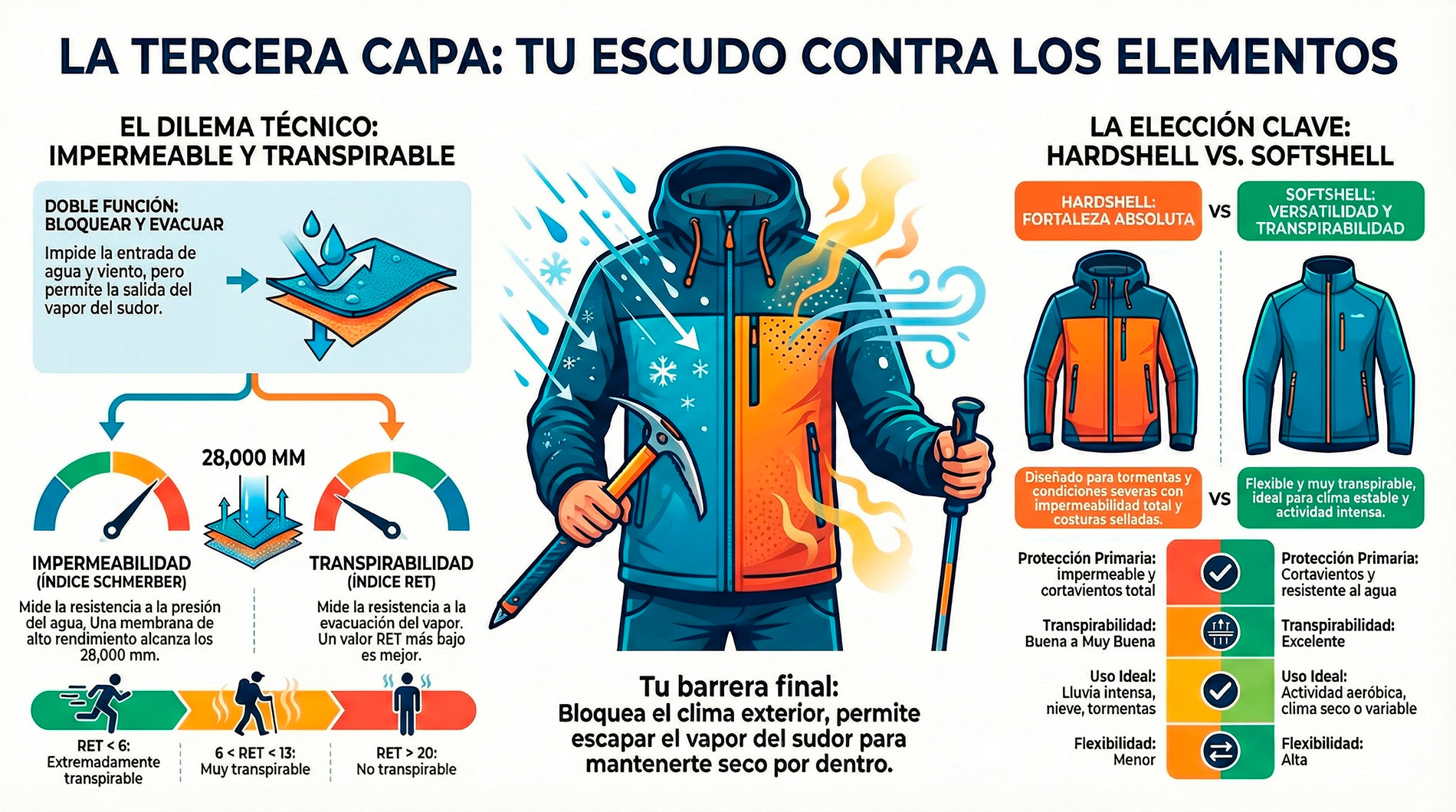 Tercera capa la protección contra el clima