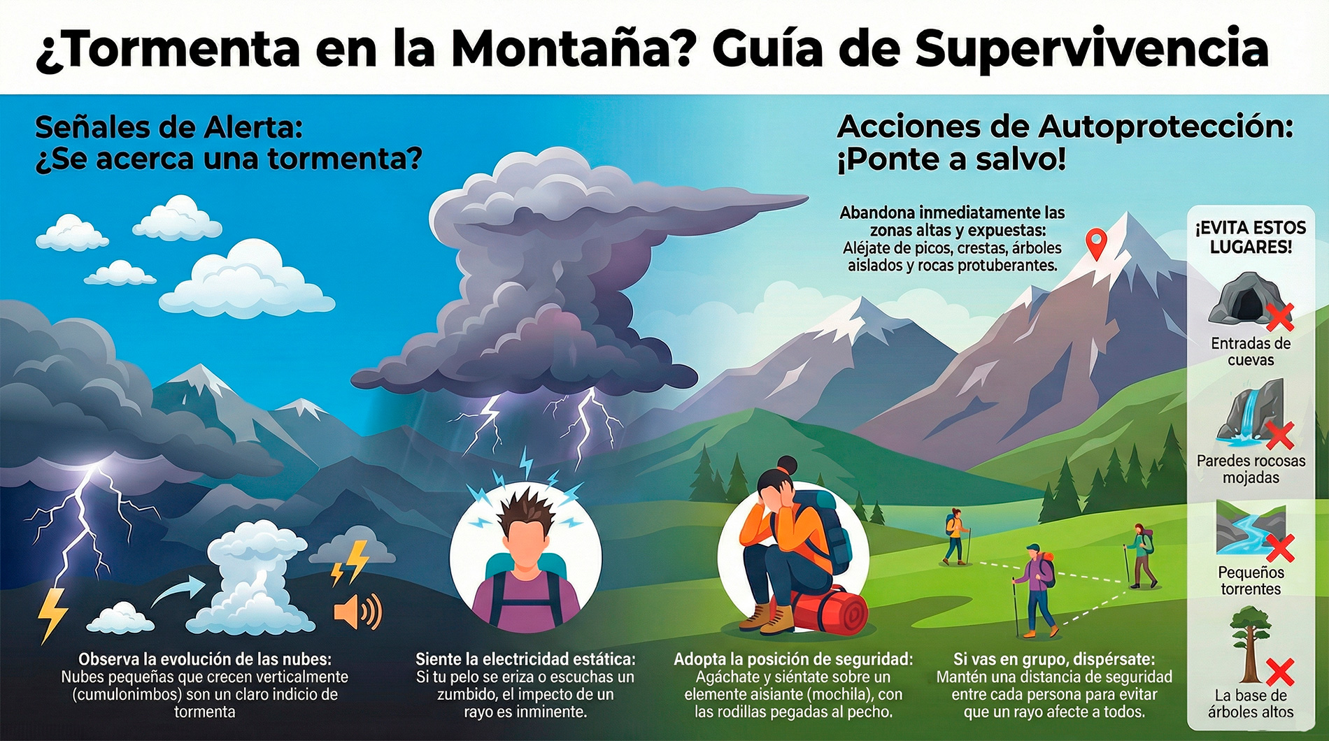 Como protegerse en una tormenta de montaña